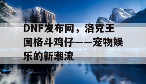 DNF发布网，洛克王国格斗鸡仔——宠物娱乐的新潮流