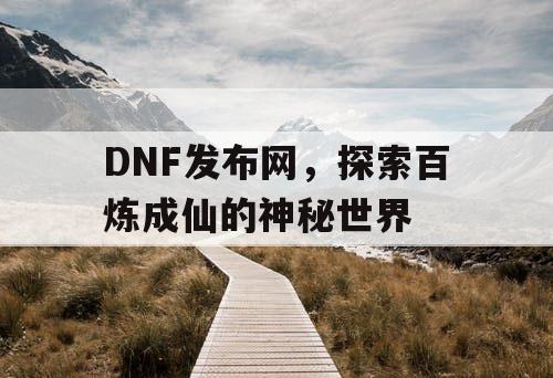 DNF发布网，探索百炼成仙的神秘世界