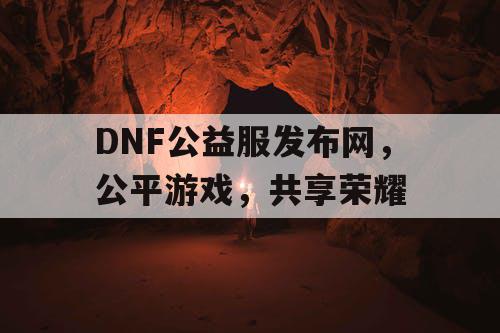 DNF公益服发布网，公平游戏，共享荣耀