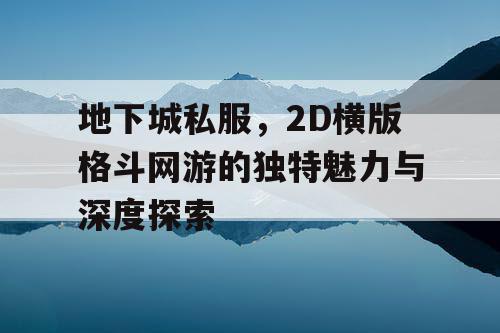 地下城私服，2D横版格斗网游的独特魅力与深度探索